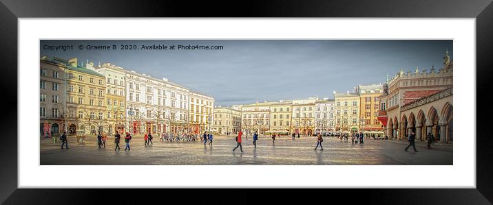 Busy Krakow Square Framed Mounted Print by Graeme B