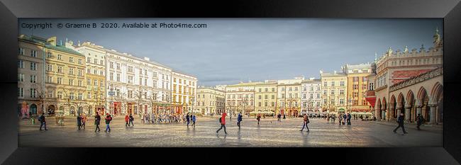 Busy Krakow Square Framed Print by Graeme B