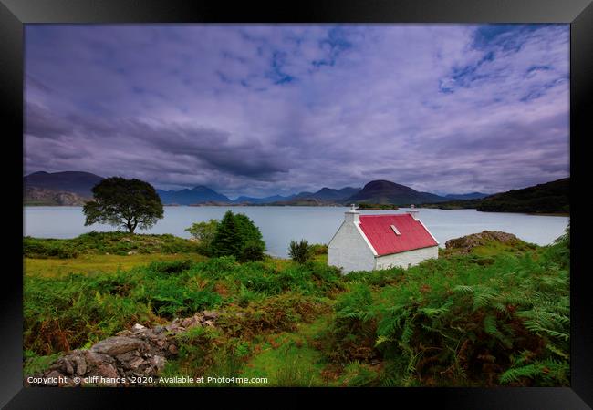 Red Croft house at Appleton, loch Torridon, west h Framed Print by Scotland's Scenery