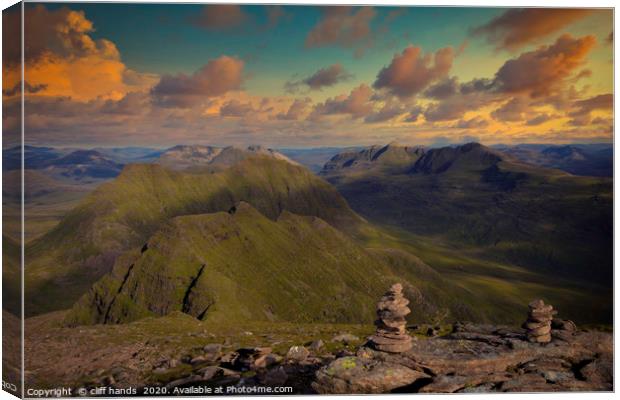 Torridon Mountains at Sunset. Canvas Print by Scotland's Scenery