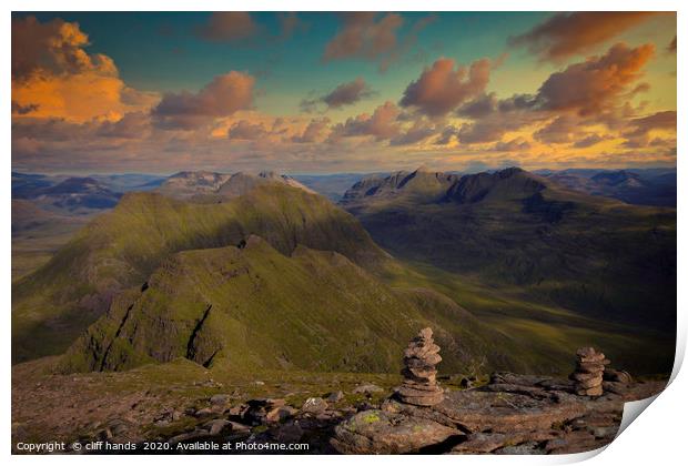Torridon Mountains at Sunset. Print by Scotland's Scenery