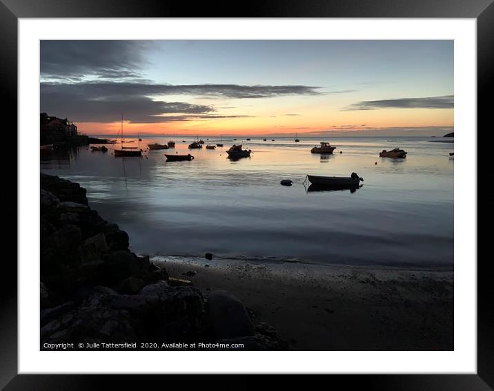 Sunset at The Parrog, Newport, Pembrokeshire Framed Mounted Print by Julie Tattersfield