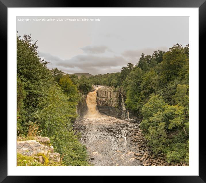 A Swollen River Tees at High Force Waterfall Framed Mounted Print by Richard Laidler