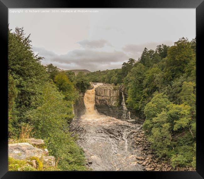A Swollen River Tees at High Force Waterfall Framed Print by Richard Laidler