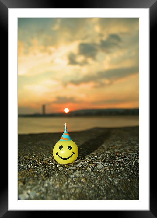 Happy at Sunset in Swansea Framed Mounted Print by Dan Davidson