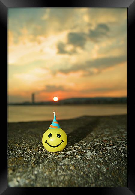 Happy at Sunset in Swansea Framed Print by Dan Davidson
