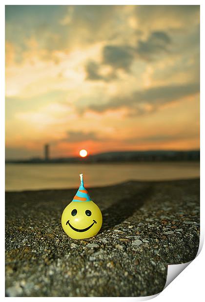 Happy at Sunset in Swansea Print by Dan Davidson