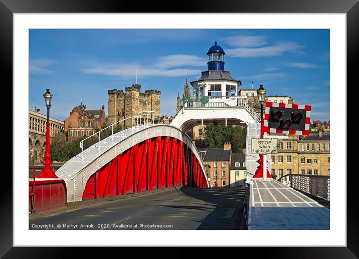 Newcastle Swing Bridge and Castle Framed Mounted Print by Martyn Arnold