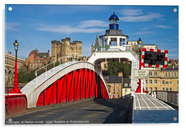 Newcastle Swing Bridge and Castle Acrylic by Martyn Arnold