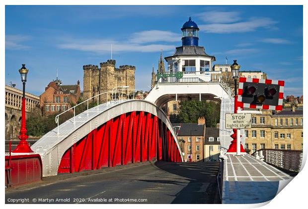 Newcastle Swing Bridge and Castle Print by Martyn Arnold