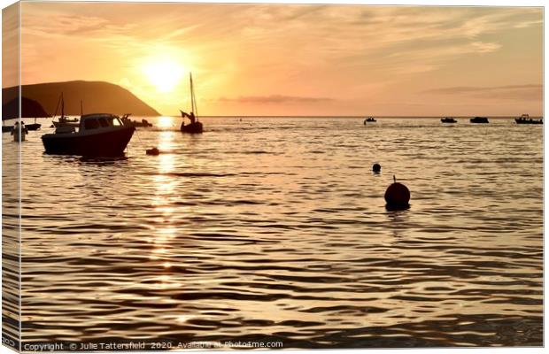 Evening sunset at Newport Pembrokeshire  Canvas Print by Julie Tattersfield