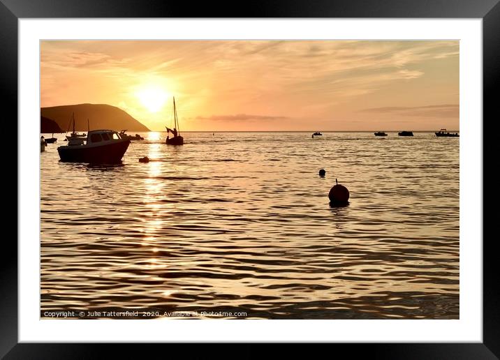 Evening sunset at Newport Pembrokeshire  Framed Mounted Print by Julie Tattersfield