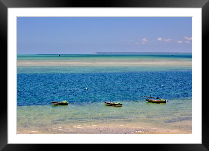 Bazaruto Archipelago Tide Colours Framed Mounted Print by Jeremy Hayden