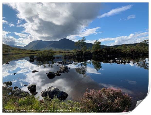 Lochan na h-Achlaise ,  the Black Mount in the Hig Print by Photogold Prints