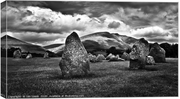 Blencathra Seen From Castlerigg in Mono Canvas Print by Ian Lewis