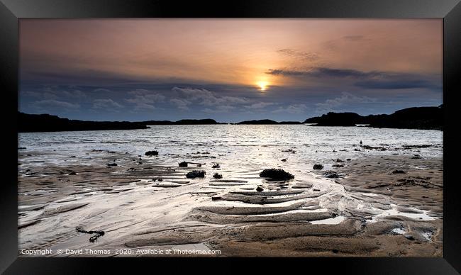 Radiant Trearddur Bay Sunset Framed Print by David Thomas