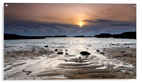 Radiant Trearddur Bay Sunset Acrylic by David Thomas