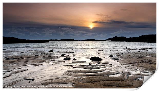 Radiant Trearddur Bay Sunset Print by David Thomas