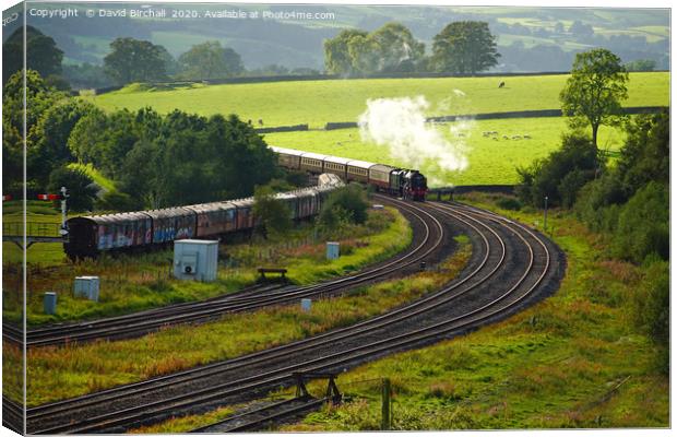 46100 Royal Scot approaching Hellifield Canvas Print by David Birchall