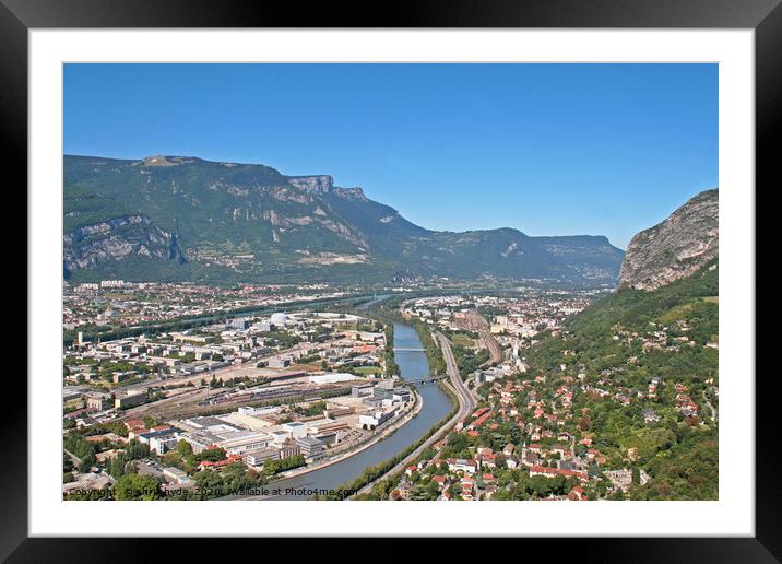 Grenoble River and Alps Framed Mounted Print by chris hyde