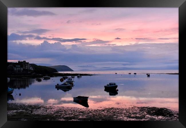 Evening sunset at The Parrog Newport Pembrokeshire Framed Print by Julie Tattersfield