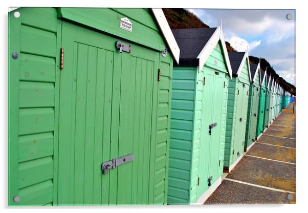 Bournemouth Beach Huts Dorset England Acrylic by Andy Evans Photos