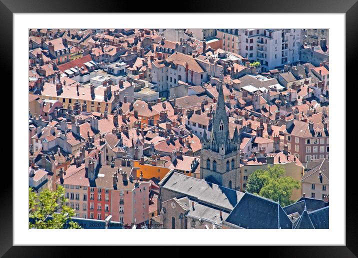 Rooftops Grenoble Framed Mounted Print by chris hyde