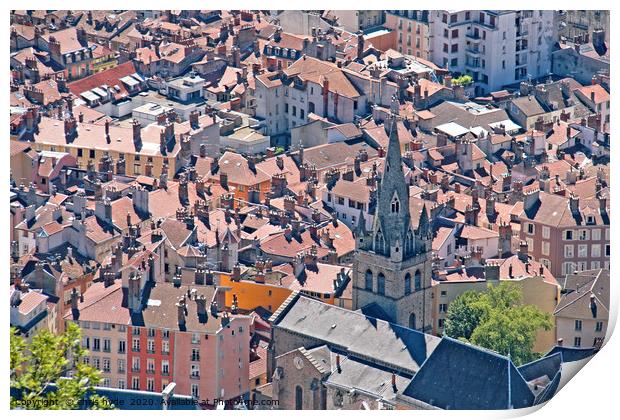 Rooftops Grenoble Print by chris hyde