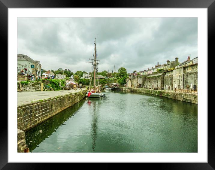 Majestic Tall Ships at Charlestown Port Framed Mounted Print by Beryl Curran