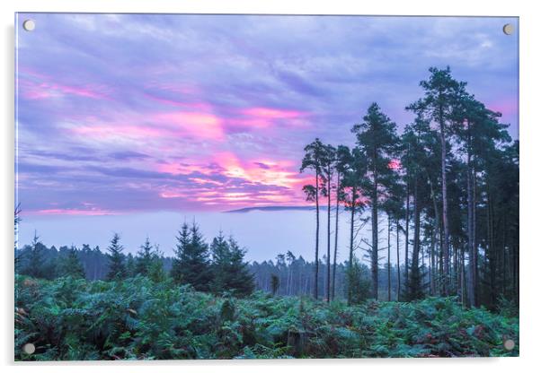Sunrise from Win Hill wodds, Derbyshire Acrylic by John Finney