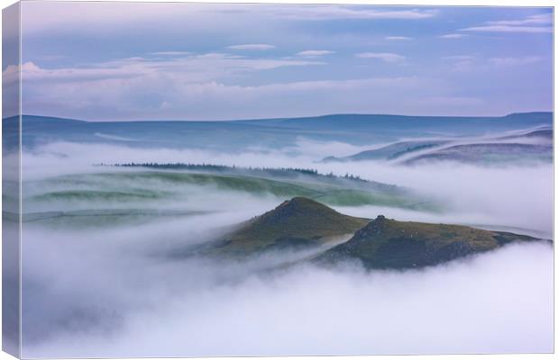 Crook Hill layers of Mist at sunrise  Canvas Print by John Finney