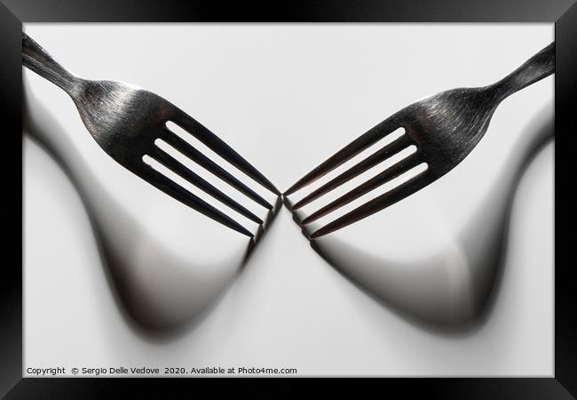 The fork shadows Framed Print by Sergio Delle Vedove
