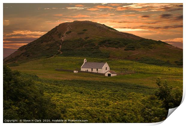 Mwnt at Sunset Print by Steve H Clark