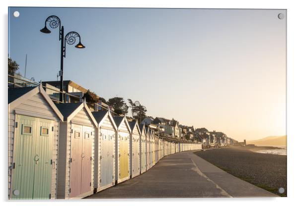 Lyme Regis Sunrise Acrylic by Graham Custance