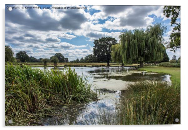 Large pond Bushy Park Acrylic by Kevin White