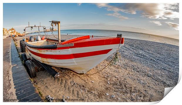 Fisheye view of traditional crab fishing boat on C Print by Chris Yaxley