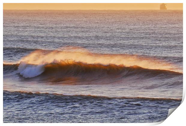 Wave Breaking in the Morning Sun Print by Jeremy Hayden