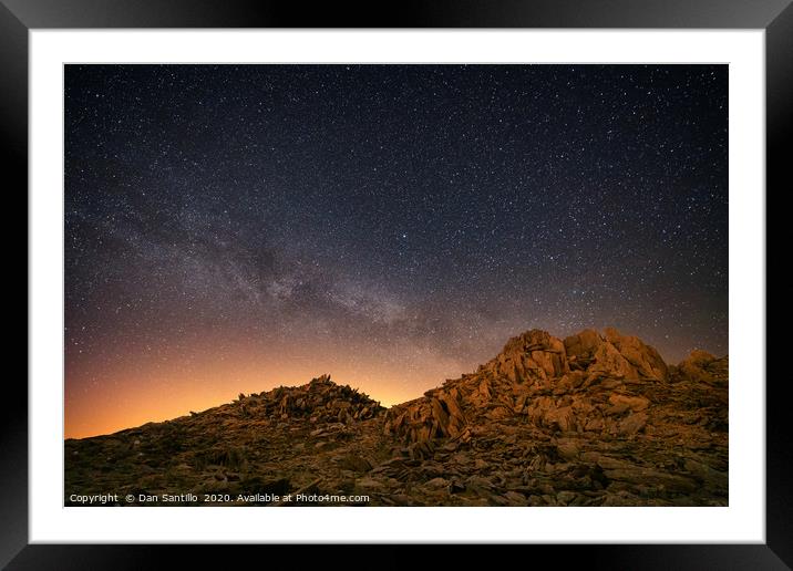 Glyder Fawr with the Northern Lights Framed Mounted Print by Dan Santillo