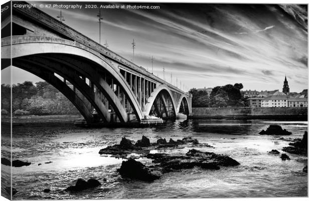 The Old A1 Bridge, Berwick upon Tweed Canvas Print by K7 Photography