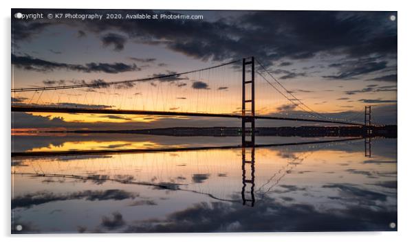 Humber Bridge at Sunset Acrylic by K7 Photography