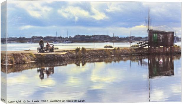 The Harbour Wall At Emsworth Canvas Print by Ian Lewis