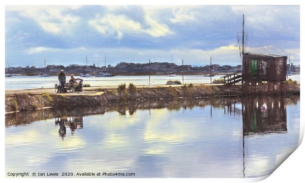 The Harbour Wall At Emsworth Print by Ian Lewis
