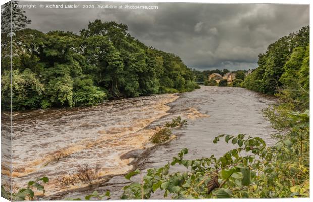 A Swollen River Tees at Barnard Castle Canvas Print by Richard Laidler