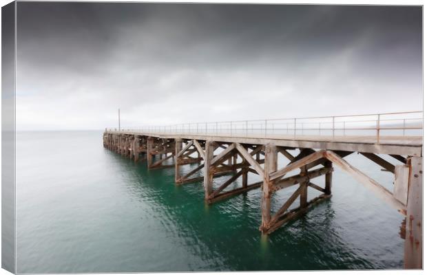 Old Wooden Pier Canvas Print by David Hare