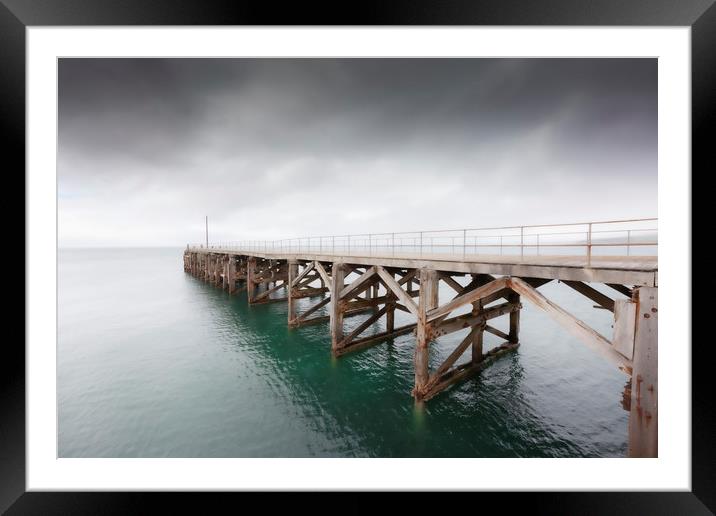 Old Wooden Pier Framed Mounted Print by David Hare