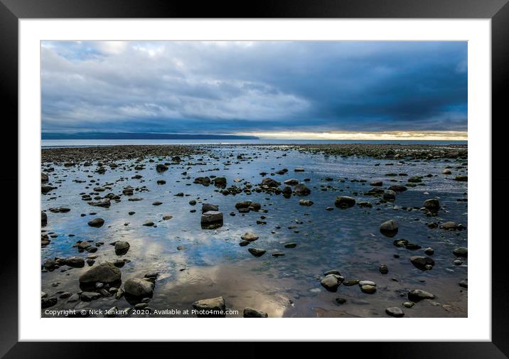 Evening Beach Scene at Llantwit Major South Wales Framed Mounted Print by Nick Jenkins