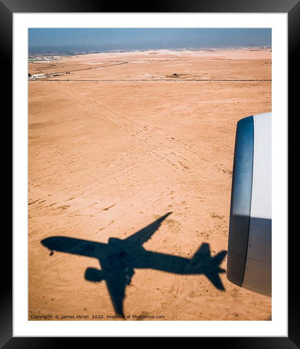 Shadows in the Amman Desert  Framed Mounted Print by James Aston