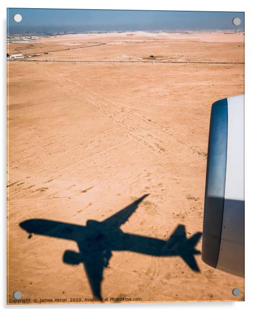 Shadows in the Amman Desert  Acrylic by James Aston