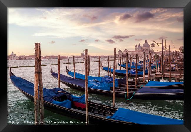 VENICE Gondolas & Santa Maria della Salute  Framed Print by Melanie Viola