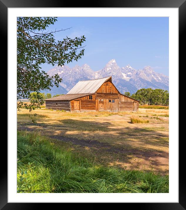 Mormon Row Barn in Grand Teton National Park, WY,  Framed Mounted Print by Pere Sanz
